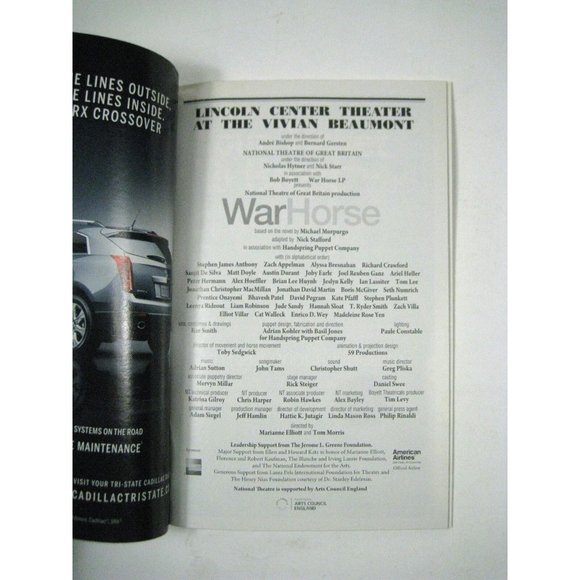 Warhorse Playbill July 2011 Lincoln Center Theater Ticket Matt Doyle Horse - Picture 8 of 10